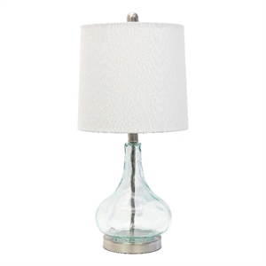 Sophia Rippled Glass Table Lamp in Teal