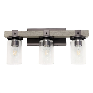 Arezzo 22&quot 3-Light Vanity with Clear Glass in Gray