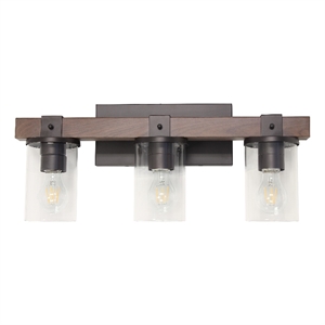 Arezzo 22&quot 3-Light Vanity with Clear Glass in Brown