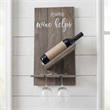 Sarlat Wine Bottle Wall Decor Shelf in Rustic Gray