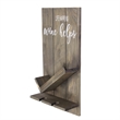 Sarlat Wine Bottle Wall Decor Shelf in Rustic Gray
