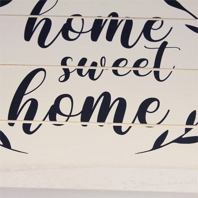Verona Home Sweet Home Wooden Serving Tray with LED in White & Black