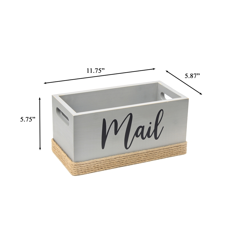Anders Mail Box with Jute Base Finish in Gray & Black