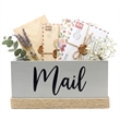 Anders Mail Box with Jute Base Finish in Gray & Black