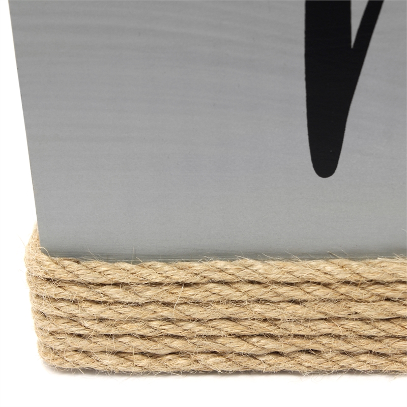 Anders Mail Box with Jute Base Finish in Gray & Black