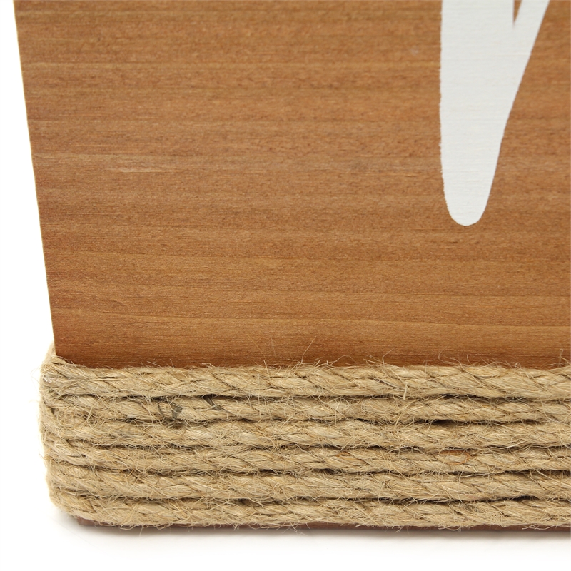 Anders Mail Box with Jute Base Finish in Wood & White