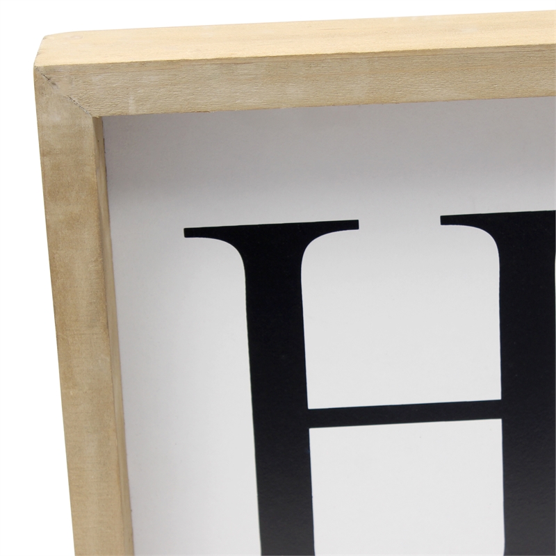 Antheia Rustic Wooden Seasonal Home Frame Wall Decor in White & Black