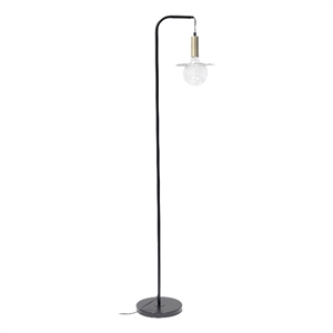 Arno 61&quot Metal Floor Lamp in Black and Brass