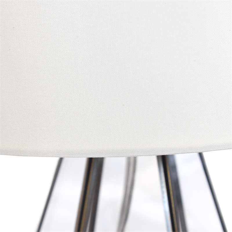 Luchia Glass & Brass Geometric Table Lamp in Clear