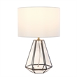 Luchia Glass & Brass Geometric Table Lamp in Clear
