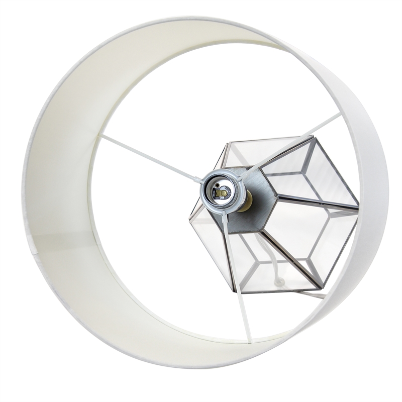 Luchia Glass & Brass Geometric Table Lamp in Clear