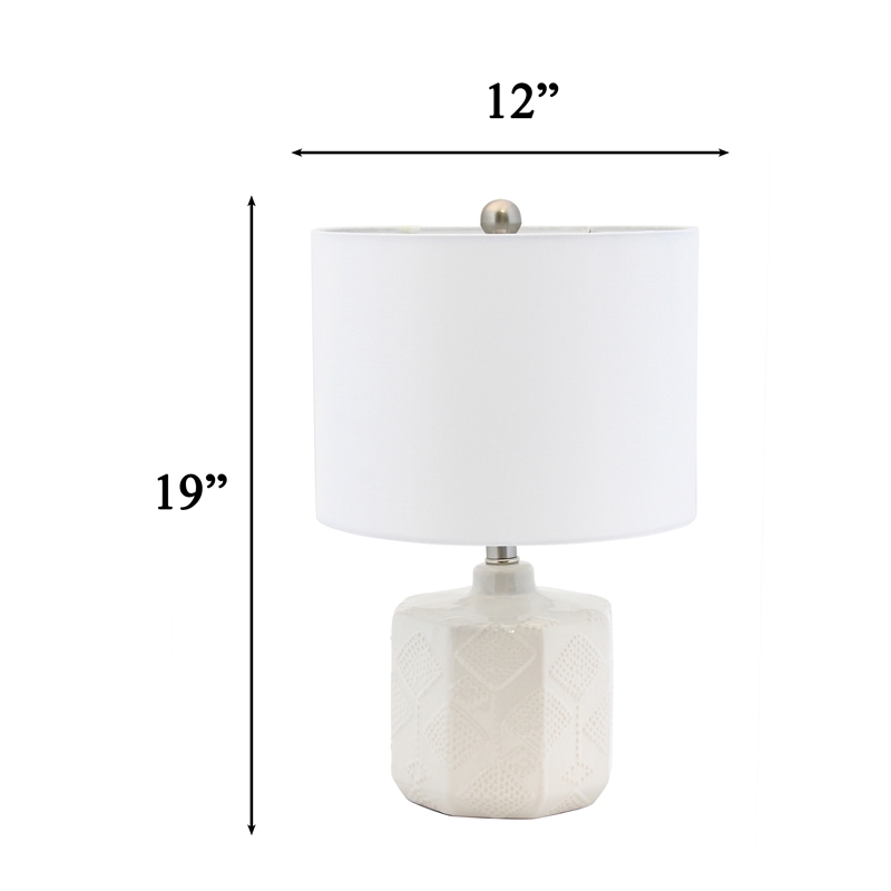 Valla Ceramic Table Lamp in Off White