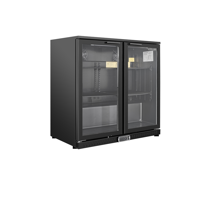 7.49 cu.ft. Two Door Backbar Cooler Black