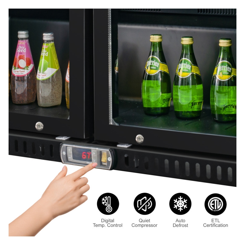 7.49 cu.ft. Two Door Backbar Cooler Black