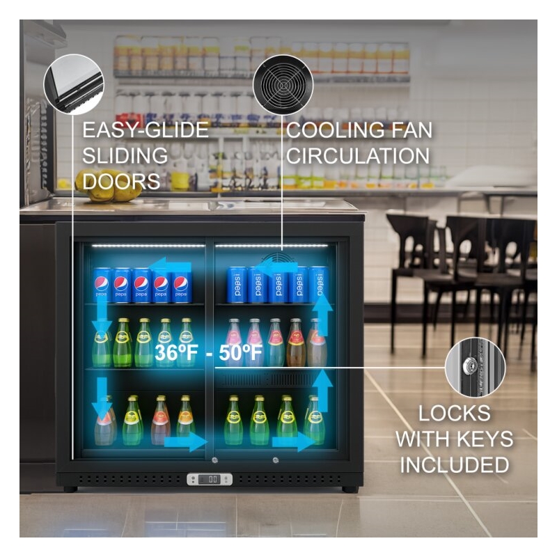 7.49 cu.ft. Two Door Backbar Cooler Stainless