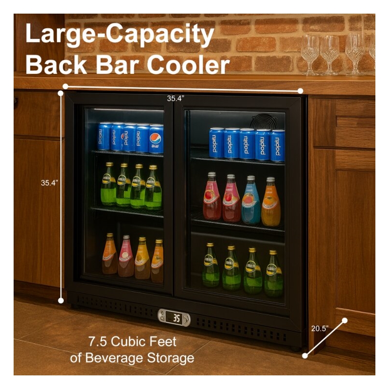 7.49 cu.ft. Two Door Backbar Cooler Stainless