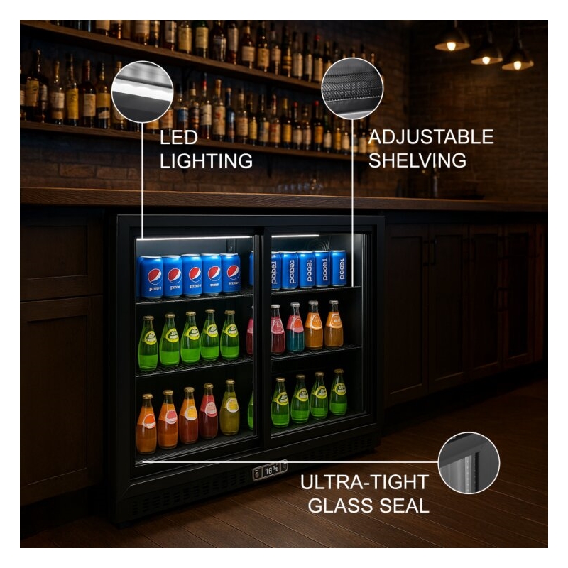 7.49 cu.ft. Two Door Backbar Cooler Stainless