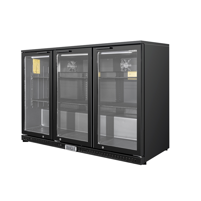 11.58 cu.ft. Three Door Backbar Cooler Black