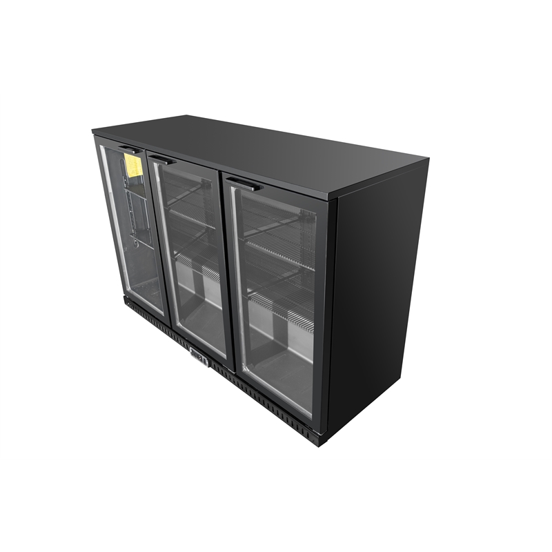 11.58 cu.ft. Three Door Backbar Cooler Black