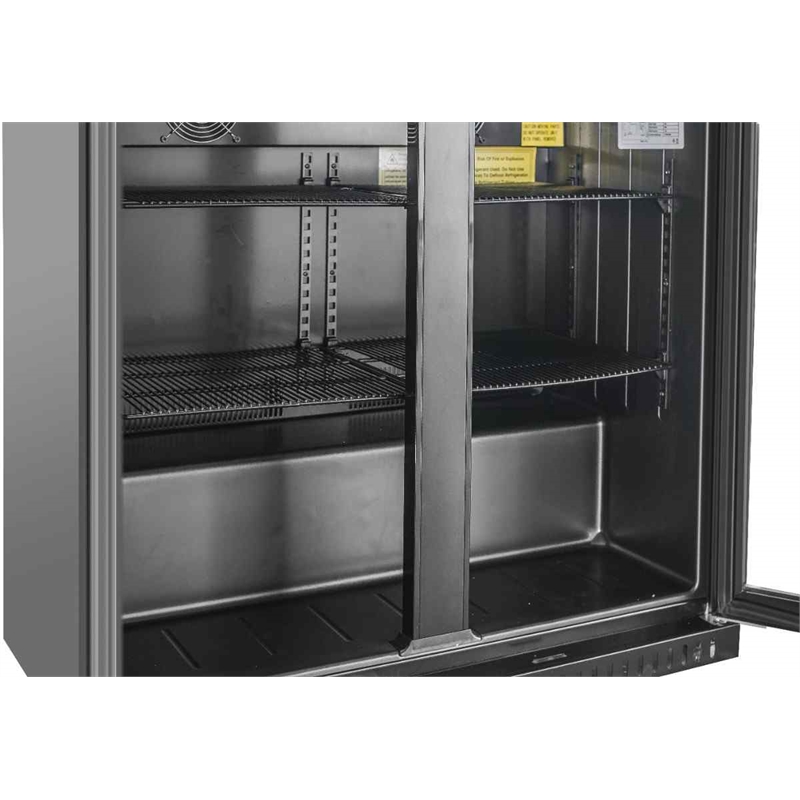 11.58 cu.ft. Three Door Backbar Cooler Black