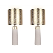 Ivory Luxe Radiance Ceramic Metal Table Lamp Off White & Gold - Set of 2