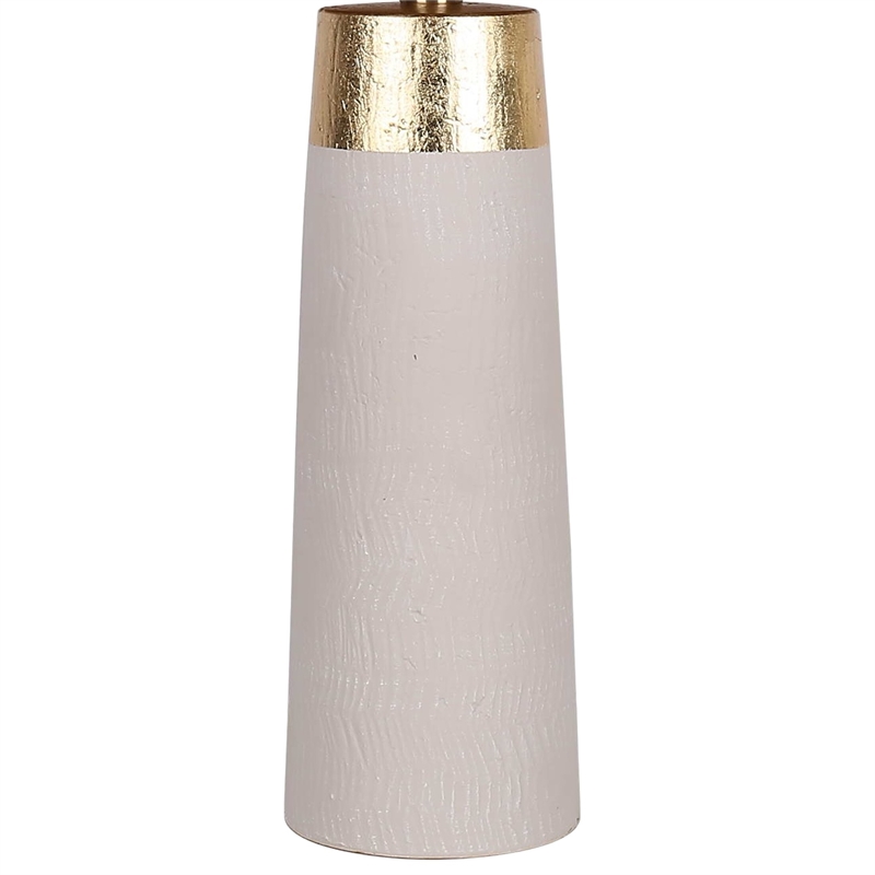 Ivory Luxe Radiance Ceramic Metal Table Lamp Off White & Gold - Set of 2