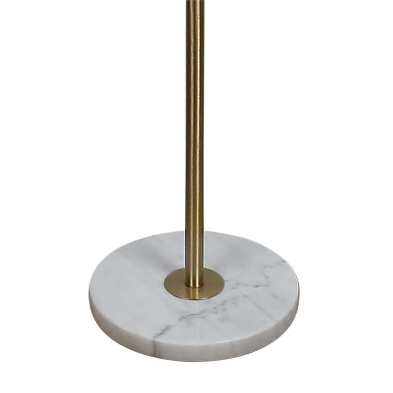 Tassel Elegance Metal Floor Lamp Soft Gold & White Marble - Accent Lighting