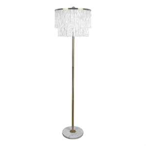 Tassel Elegance Metal Floor Lamp Soft Gold & White Marble - Accent Lighting