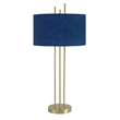 Blue Velvet Radiance Metal Table Lamp Plated Gold - Set of 2