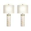 Ivory Luminous Shell Wood Table Lamp Soft Gold - Set of 2 - Accent Lighting