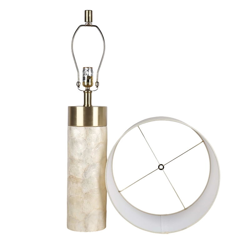 Ivory Luminous Shell Wood Table Lamp Soft Gold - Set of 2 - Accent Lighting
