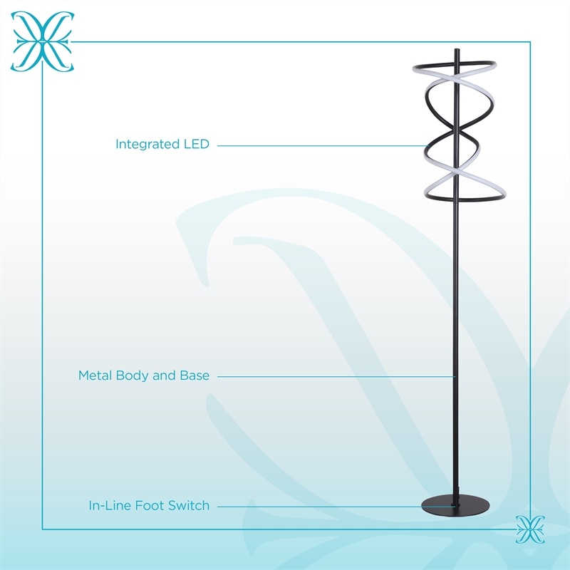 Helix Radiance LED Metal Floor Lamp Matte Black - Modern Accent Lighting