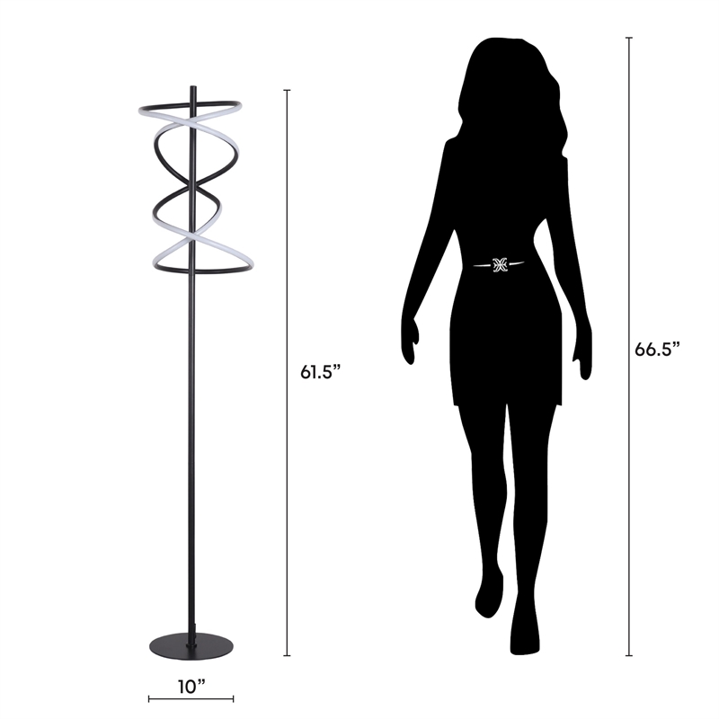 Helix Radiance LED Metal Floor Lamp Matte Black - Modern Accent Lighting