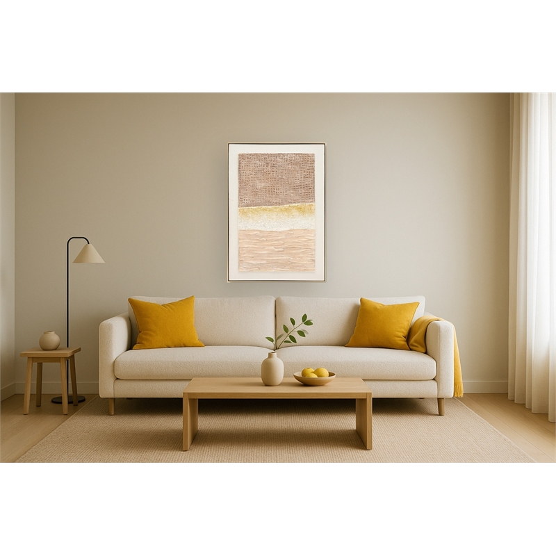 Sand Dune Texturescape Multi-Color Canvas Wall Art - Gold Wood Frame - 28