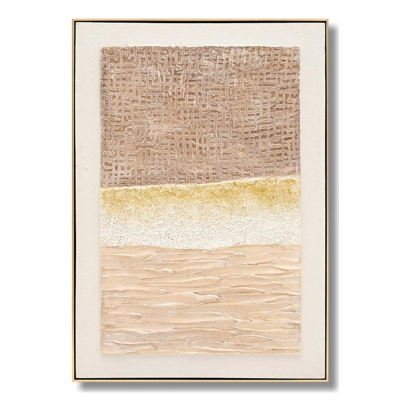 Sand Dune Texturescape Multi-Color Canvas Wall Art - Gold Wood Frame - 28