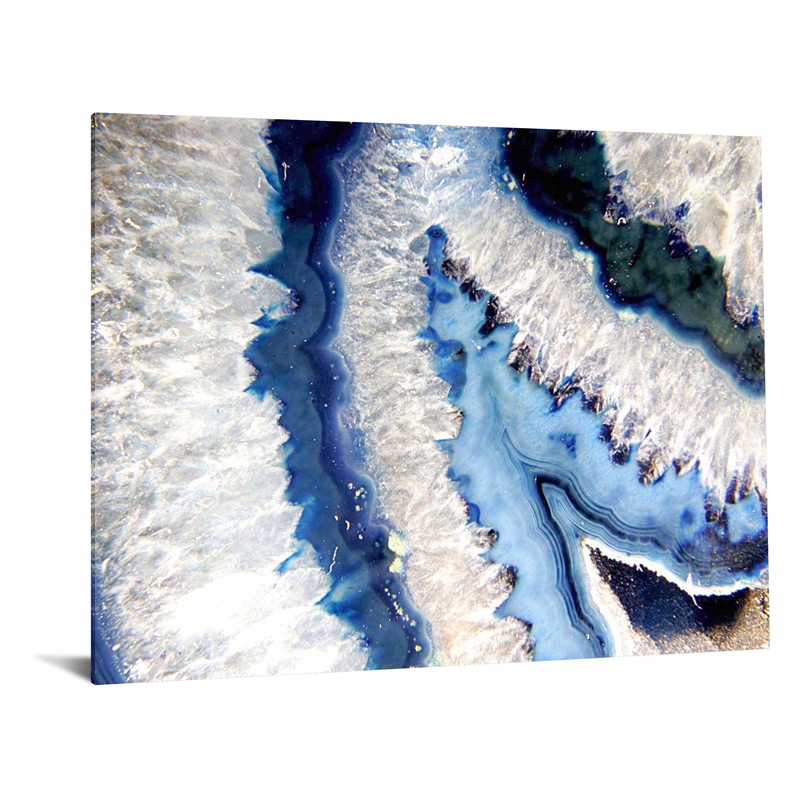 Blue Quartz I Frameless Multi-Color Tempered Glass Wall Art - 60