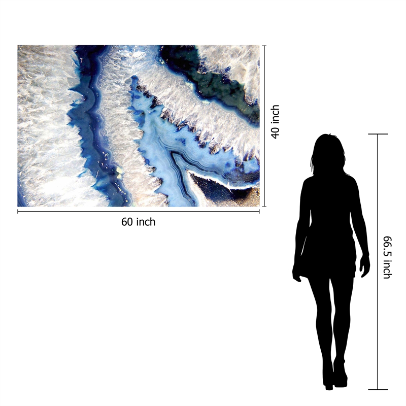 Blue Quartz I Frameless Multi-Color Tempered Glass Wall Art - 60
