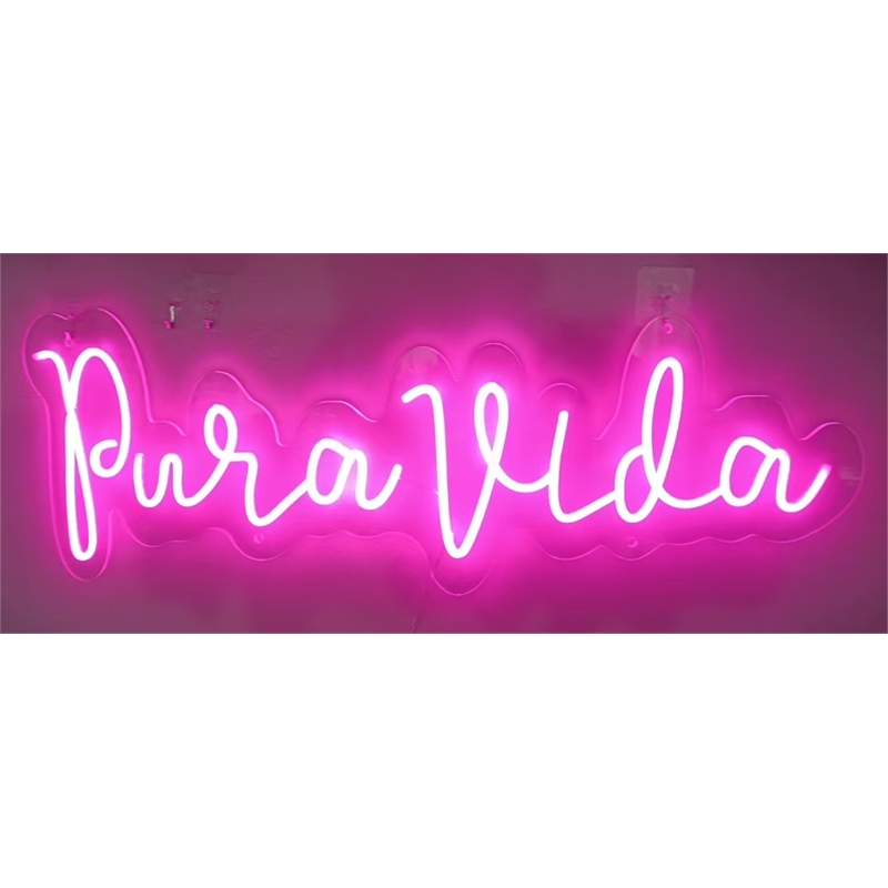 Pink Pura Vida LED Neon Sign on Acrylic - 35