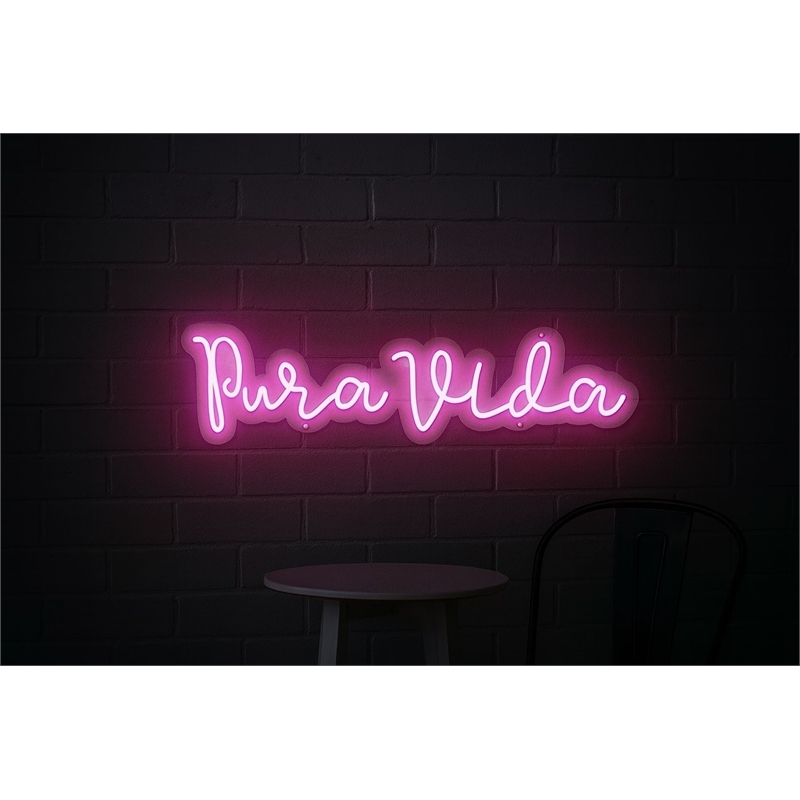 Pink Pura Vida LED Neon Sign on Acrylic - 35