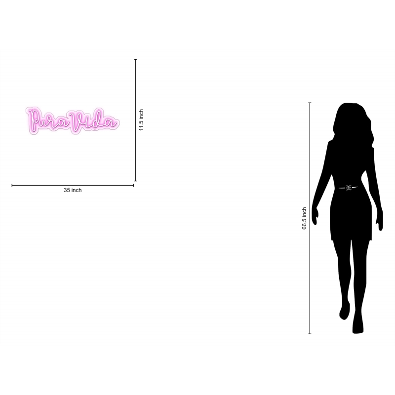 Pink Pura Vida LED Neon Sign on Acrylic - 35
