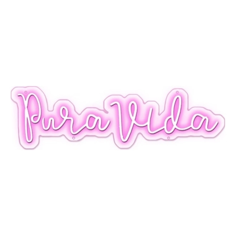 Pink Pura Vida LED Neon Sign on Acrylic - 35