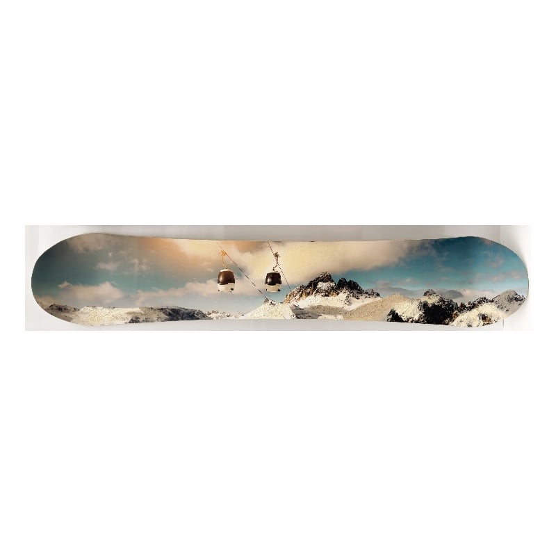 Ski Lift Snowboard Decko-Board Multi-Color Wall Art - Wood Frame - 59