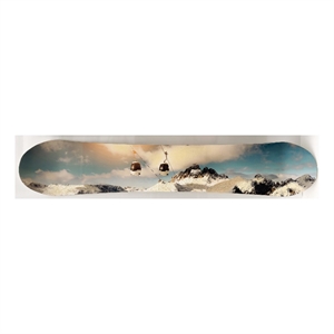 Ski Lift Snowboard Decko-Board Multi-Color Wall Art - Wood Frame - 59&quot x 11&quot