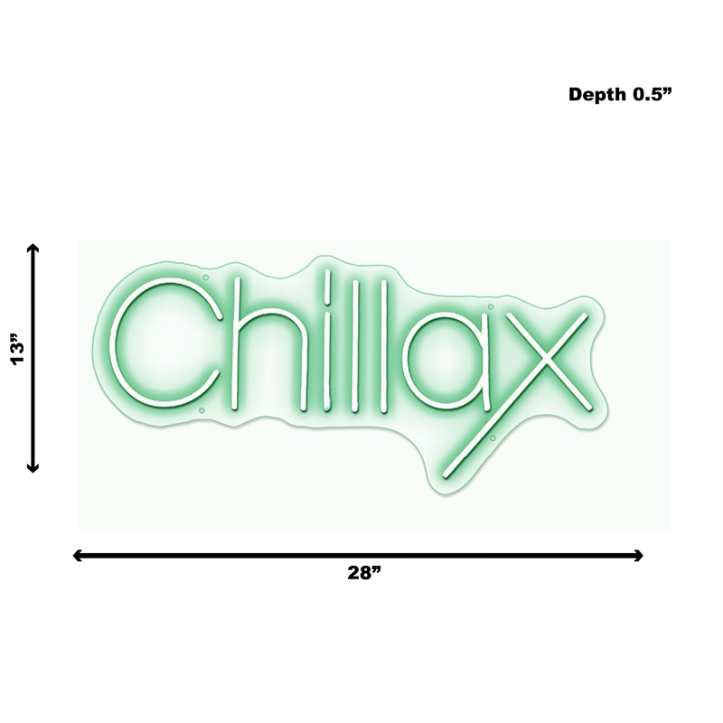Green Chillax Neon Sign - 28