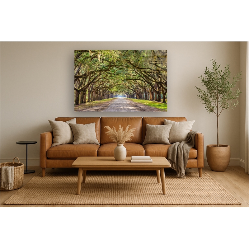 Oak Alley Frameless Multi-Color Tempered Glass Wall Art - 60