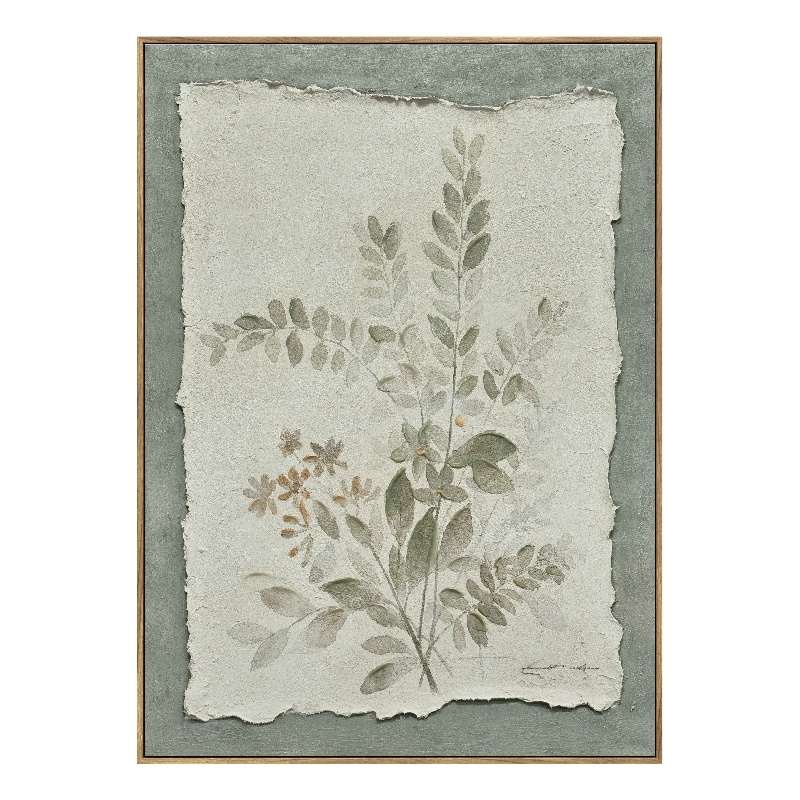 Flowers on Paper II Multi-Color Canvas Wall Art - Dark Wood Frame - 20
