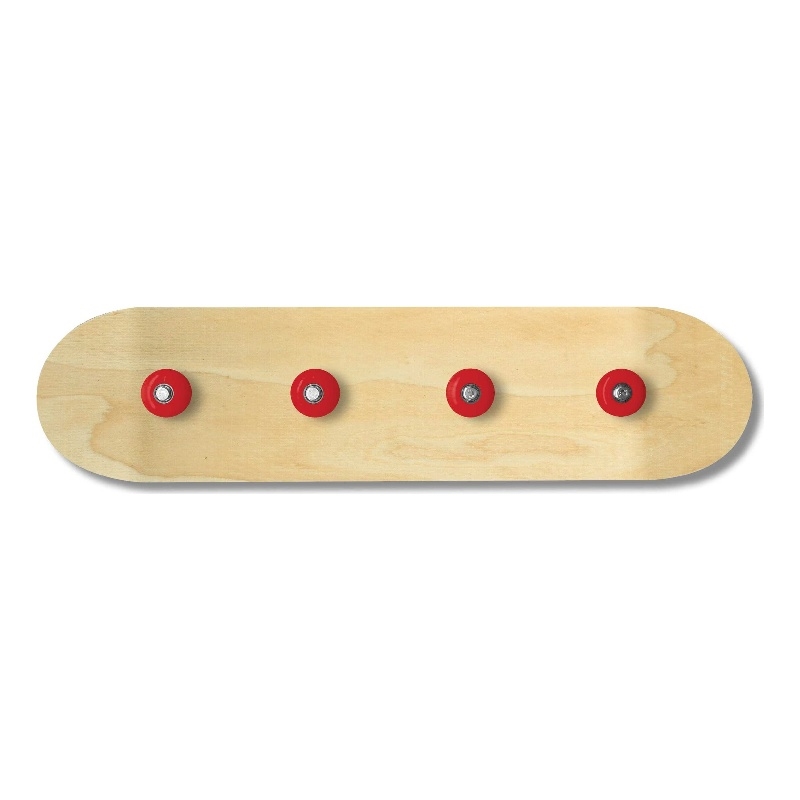 Wooden Skateboard Decko-Board Multi-Color Coat Rack - Wood Frame - 31