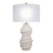 Ivory Serenity Waves Ceramic Metal Table Lamp Off White - Accent Table Lighting