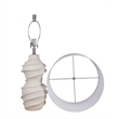 Ivory Serenity Waves Ceramic Metal Table Lamp Off White - Accent Table Lighting