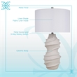 Ivory Serenity Waves Ceramic Metal Table Lamp Off White - Accent Table Lighting